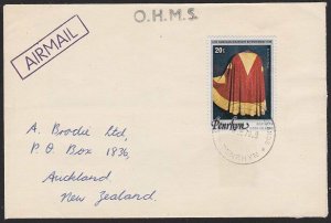 PENRHYN IS 1978 OHMS cover to New Zealand - 20c franking....................2239