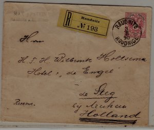 Czechoslovakia registered cover folded 3.8.90 Raubnitz