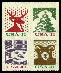 PCBstamps  US #4211/4214a Block $1.64(4x41c)Christmas Knits, MNH, (19)