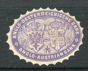 AUSTRIA; 1890s classic Anglo-Austria Bank Letter Label mint item