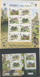 Jersey #1134-1137/1137a  Souvenir Sheet (Fauna) (Wwf)