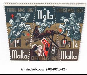 MALTA - 1967 CHRISTMAS - SE-TENANT 3V - MINT NH