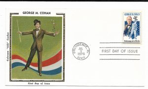 US 1756 15c George M. Cohan on FDC Colorano Silk Cachet ECV $12.50