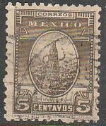 MEXICO 710, 5¢ REMEDIOS TOWER 1934 DEFINITIVE SINGLE. USED. F-VF. (1197)