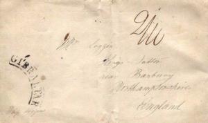 MS3366 British Cover GIBRALTAR Arc 1835 Soldier's Letter Oxon HISTORIC MILITARY