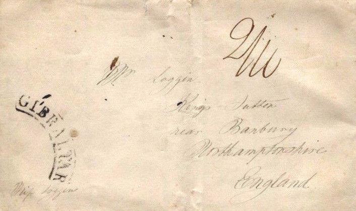 British Cover GIBRALTAR Arc 1835 Soldier's Letter Oxon HISTORIC MILITARY MS3366