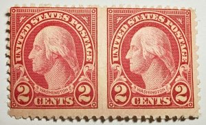 Scott Stamp #634c-1926 Wash. 2¢ Horiz. Pair Imperf.  between. MNH OG SCV $6,000