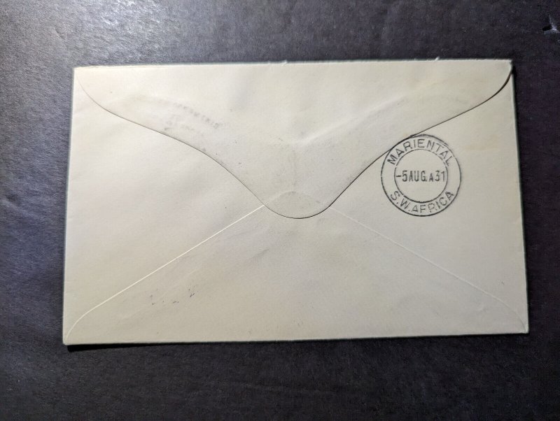 1931 Dutch SWA Airmail Internal First Flight Cover FFC Rehoboth to Mariental