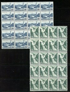 Iceland #295 & #296 X (20) (IC563) Blocks Laxar & Skoga Falls, MNH,VF,CV$420.00