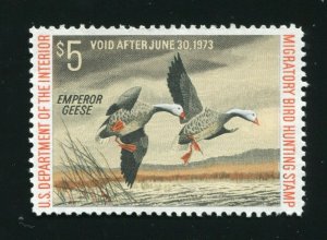 RW39 Federal Duck Stamp Emperor Geese 1972  MNH