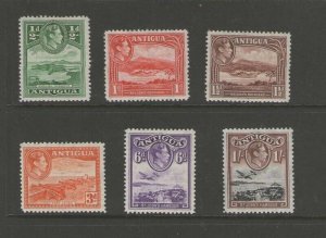 Antigua 1938 KGVI Sc 84-86,89-91 MH