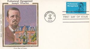 USA 1981 FDC Sc 1920 18c Joseph Wharton R & R Colorano Silk Cachet