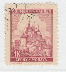 Czechoslovakia Ger. 1939 BOHEMIA AND MORAVIA 1k Used A25P42F19295 Protectorate-