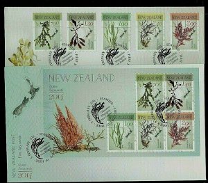 New Zealand: 2014 Native Seaweeds,  2 First day covers to include M/S