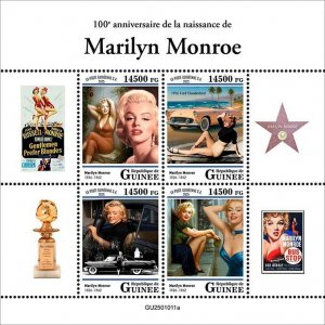 GUINEA - 2025 - Marilyn Monroe - Perf 4v Sheet - Mint Never Hinged