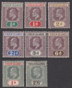 Virgin Islands 29-36, SG54-61 MH / MLH / MVLH Short Set CV $79.75