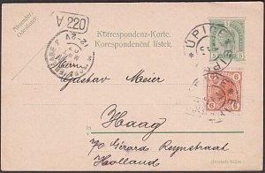 AUSTRIA now Czech Rep : 1897 uprated postcard UPICE / EIPEL cds............a2678