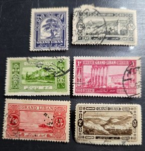 Stamp Lebanon 1925 #50-52, 54, 56, 57 used