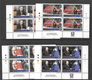 FALKLAND ISLANDS SG1260/3 2013 SIR REX HUNT IN BLOCKS OF 4 MNH