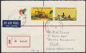 PAPUA NEW GUINEA 1975 Registered cover RELIEF No.5 cds used at ADCOL........H107