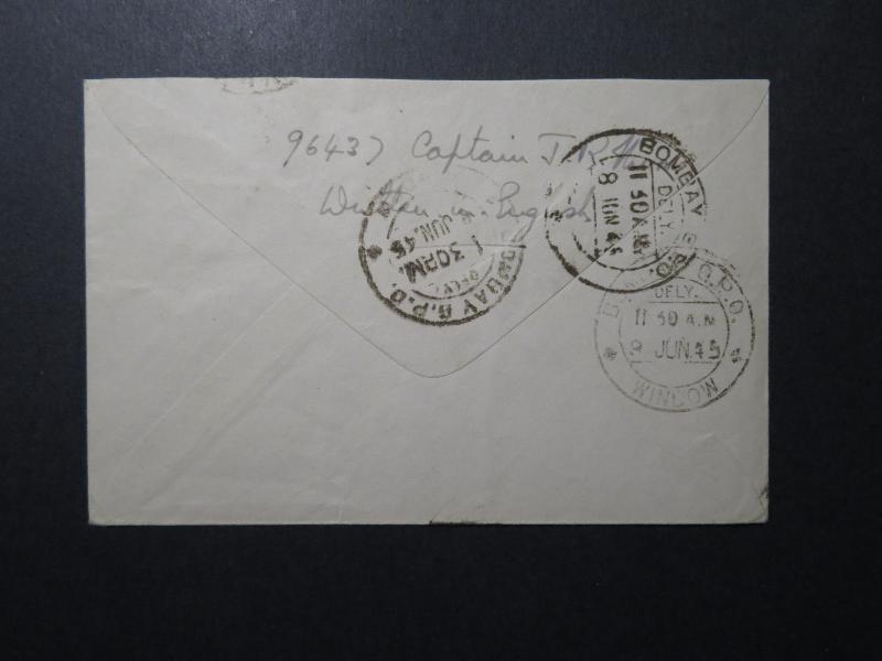 India 1945 Forces Cover / APO 367 (SOUTH INDIA) / Censored (II) - Z12419