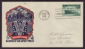 US 939 Merchant Marine 1946 Staehle Pencil FDC