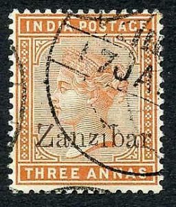 Zanzibar SG10 3a brown-orange Small second Z and inverted Q for B used