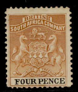 RHODESIA QV SG28, 4d yellow-brown and black, M MINT. Cat £35.