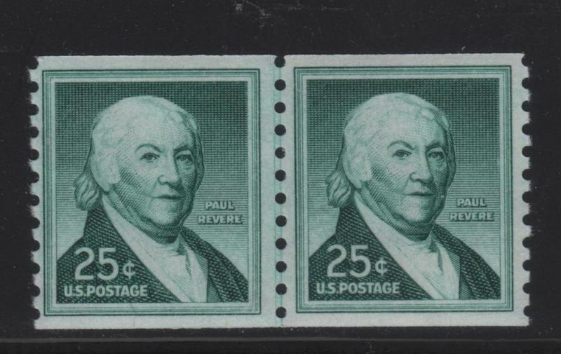 Scott 1059Ab 25c Paul Revere Line Pair