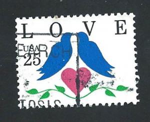 SC# 2440 - (25c) - Love, pf 12.5x13, used single