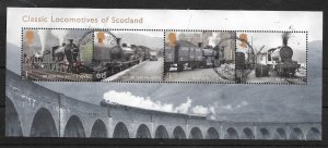 GB SGMS3283 2012 CLASSIC LOCOMOTIVES OF SCOTLAND M/S POSTAL USED (r)