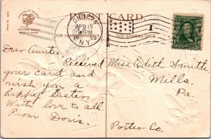 1908 - 1c Stamp - Postcard -  Flag Cancel  - Geneva, Ny - J1699