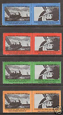 US MNH. 1966 ASDA Labels, perforated horizontal pairs, light offset on back