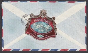 SIERRA LEONE 1971 15c Diamond self adhesive on cover to Switzerland.........Q384