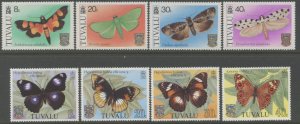 TUVALU Sc#138-141, 146-149 1980-81 Butterflies Complete Sets OG Mint NH