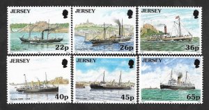 SE)2001 JERSEY, FROM THE SERIES BOATS, FERRIES TO FRANCE, 6 MNH STAMPS