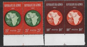 Guinea 234-5 MNH APU set cpl. X 5 vf.  2022 CV $ 12.50