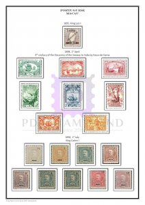 PORTUGUESE MACAU 1884 - 1939  PDF (DIGITAL) STAMP  ALBUM PAGES   