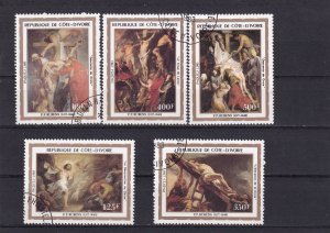 SA17a Ivory Coast 1983 Easter - Paintings of Peter Paul Rubens used stamps