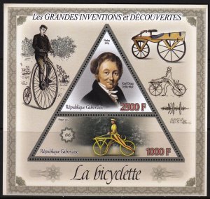 GABON 2014 KARL DRAIS BICYCLES SCIENCE INVENTORS [#1408]