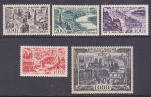 France C23-27 MNH OG 1949-50 Complete Airmail Set Scv $212.00
