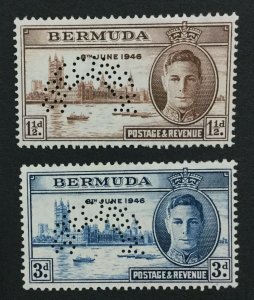 MOMEN: BERMUDA SG #123s-124s SPECIMEN 1946 UNUSED LOT #191525-279