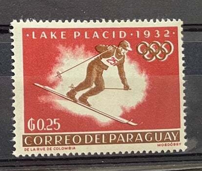 (3576) PARAGUAY 1963 : Sc# 754 LAKE PLACID 1932 WINTER OLYMPICS - MNH VF
