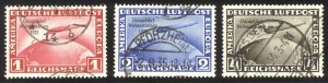 GERMANY #C43-45 Used - 1931 Zeppelin Chicago Set