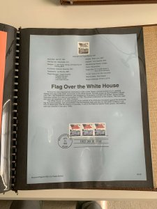 USPS Souvenir Page Scott 2609, 1992 flag over white house stamps