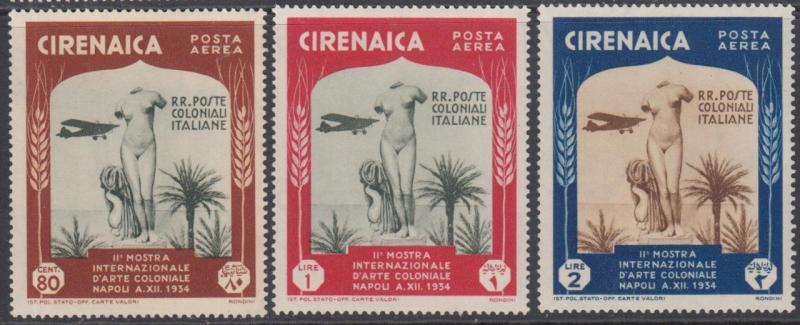 ITALY - CIRENAICA  Arte Coloniale - Posta Aerea Sassone n.A24-A29  MH*