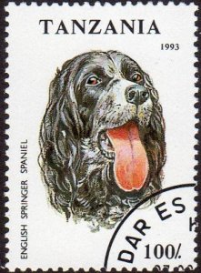 Tanzania 1148 - Cto - 100sh English Springer Spaniel (1993) (cv $0.85)