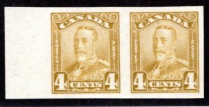Scott 152a, Canada, Imperf Pair, MLHOG, 4c, KGV Scroll Issue, C/V $150 in 2021