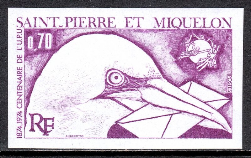 St. Pierre and Miquelon - Scott #432 - MNH - Imperf color trial - SCV $6.00