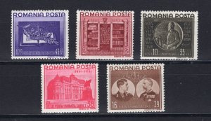 ROMANIA WW2 GERMAN PUPPET STATE 1941 CAROL FOUNDATION B149-B153 PERFECT MNH